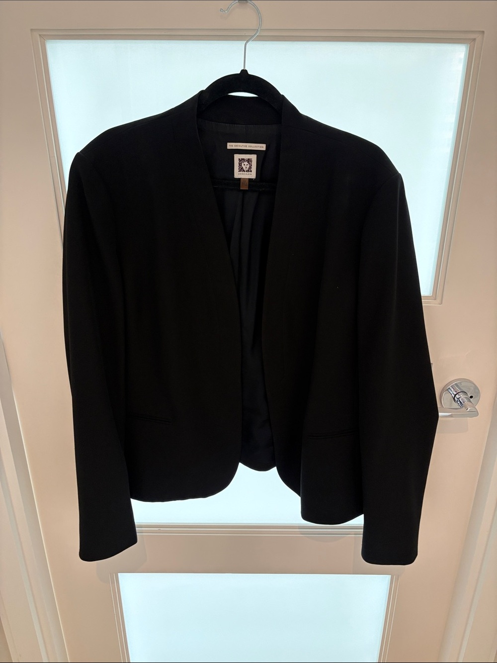 Anne Klein Black Open-Front Blazer Jacket